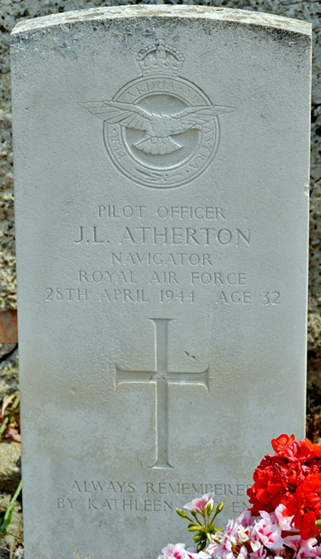 P/O James Lever Atherton<br/><br /><br />died April 28th, 1944