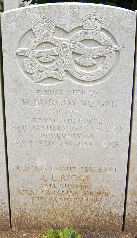 F/O Henry Burgoyne<br /><br /><br />died on active duty - 3.1.1945