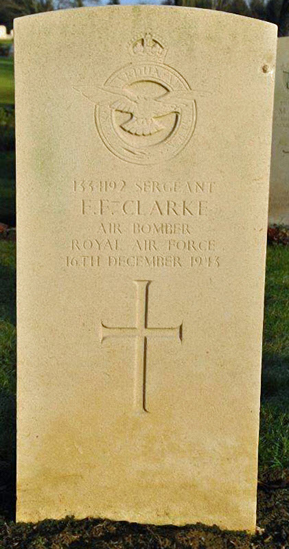 Sgt Frederick Francis Clarke<br /><br /><br />died on active duty - December 16th, 1943