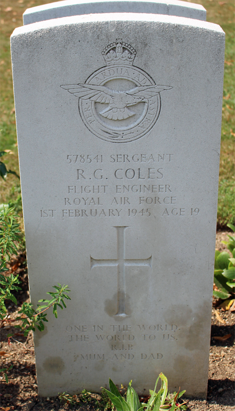 Sgt Raymond George Coles<br /><br /><br />died on active duty - February 1st, 1945