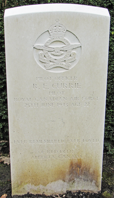 P/O Robert Eldryn Currie<br /><br /><br />died on active duty - June 25th, 1943