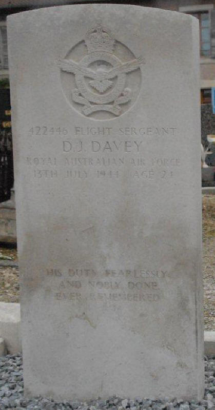 F/Sgt Donald James Davey<br /><br /><br />died on active duty - July 13th, 1944