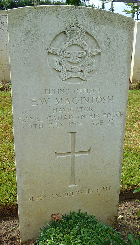 F/O Ernest William MacIntosh<br /><br /><br />died on active duty - July 7th, 1944