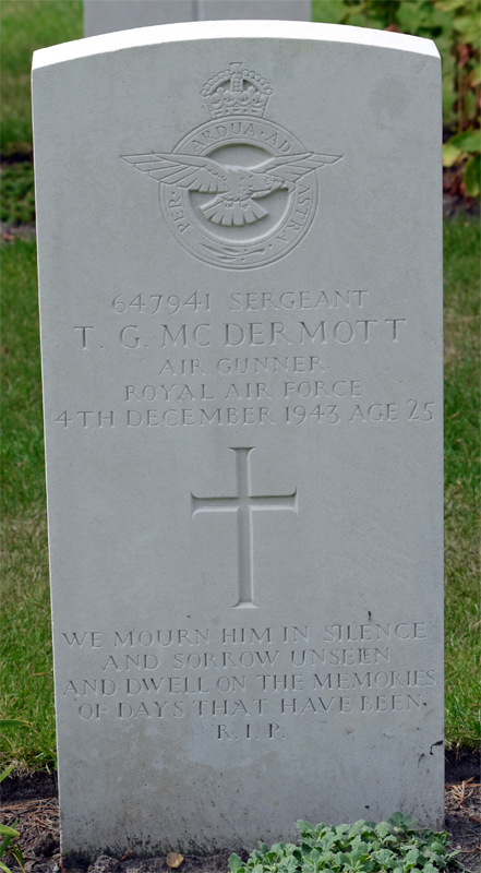 Sgt Thomas George McDermott<br /><br /><br />died on active duty - December 4th, 1943
