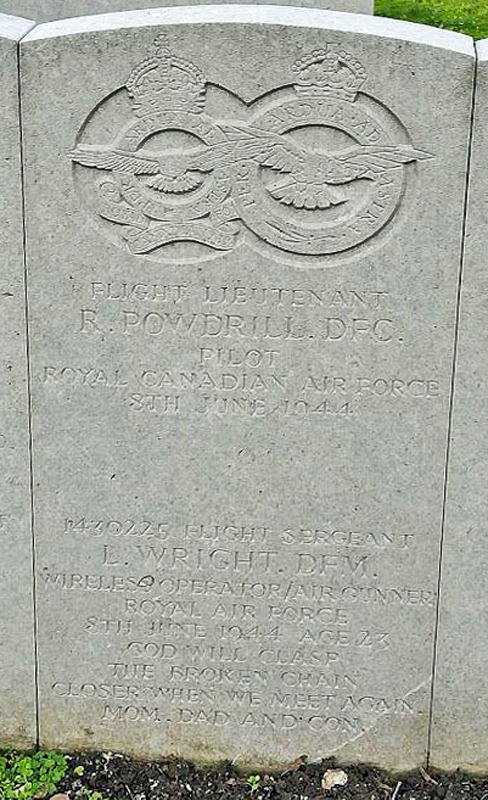 F/Sgt Leslie Wright&nbsp; DFM<br /><br /><br />died on active duty June 8th, 1944