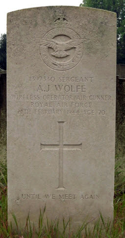 Sgt Albert John Wolfe<br /><br /><br />died on active duty February 24th, 1944